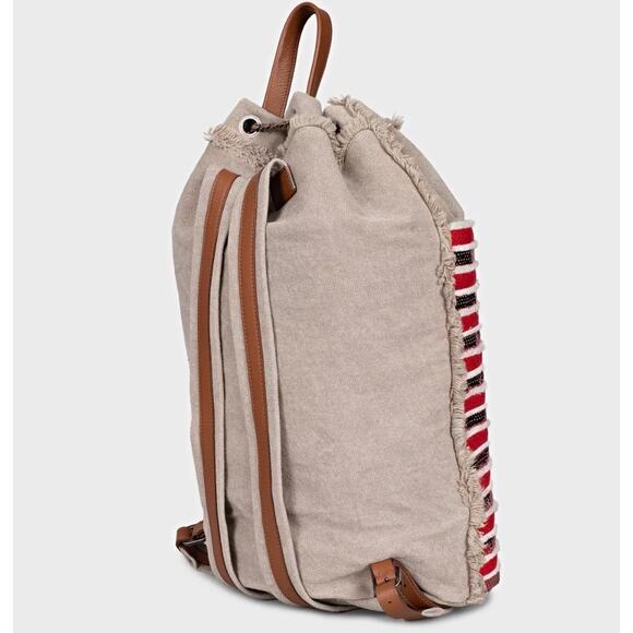 Chanel Cubano Trip Beige Striped Textile Backpack - Picture 2 of 5